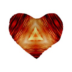 Abstract Orange Triangle Standard 16  Premium Heart Shape Cushions by HermanTelo