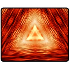 Abstract Orange Triangle Double Sided Fleece Blanket (medium)  by HermanTelo