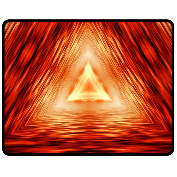 Abstract Orange Triangle Double Sided Fleece Blanket (Medium) 