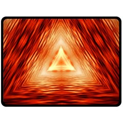 Abstract Orange Triangle Double Sided Fleece Blanket (large)  by HermanTelo