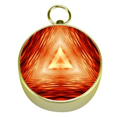 Abstract Orange Triangle Gold Compasses