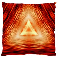 Abstract Orange Triangle Large Flano Cushion Case (one Side) by HermanTelo