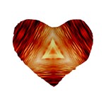 Abstract Orange Triangle Standard 16  Premium Flano Heart Shape Cushions Front