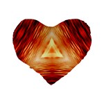 Abstract Orange Triangle Standard 16  Premium Flano Heart Shape Cushions Back