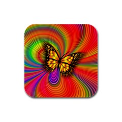 Arrangement Butterfly Rubber Square Coaster (4 Pack) 