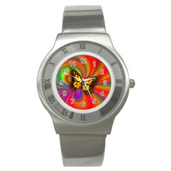 Arrangement Butterfly Stainless Steel Watch