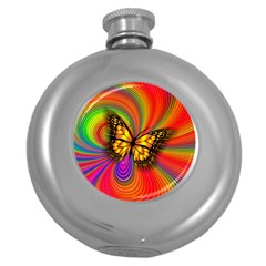 Arrangement Butterfly Round Hip Flask (5 Oz) by HermanTelo