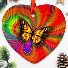 Arrangement Butterfly Heart Ornament (two Sides) by HermanTelo