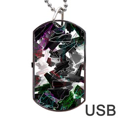 Abstract Science Fiction Dog Tag Usb Flash (two Sides)