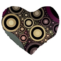 Art Retro Vintage Large 19  Premium Heart Shape Cushions