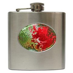 Abstract Stain Red Seamless Hip Flask (6 Oz)