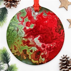 Abstract Stain Red Seamless Round Ornament (two Sides)