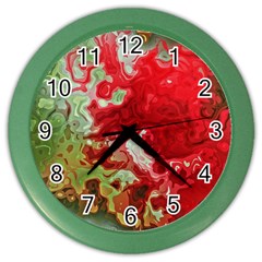 Abstract Stain Red Seamless Color Wall Clock by HermanTelo