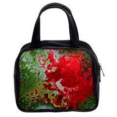 Abstract Stain Red Seamless Classic Handbag (two Sides)