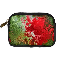 Abstract Stain Red Seamless Digital Camera Leather Case by HermanTelo