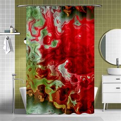 Abstract Stain Red Seamless Shower Curtain 48  X 72  (small) 