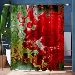 Abstract Stain Red Seamless Shower Curtain 60  X 72  (medium) 