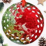 Abstract Stain Red Seamless Ornament (Round Filigree) Front