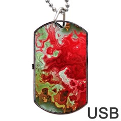 Abstract Stain Red Seamless Dog Tag Usb Flash (one Side)