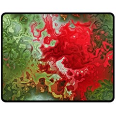 Abstract Stain Red Seamless Double Sided Fleece Blanket (medium) 