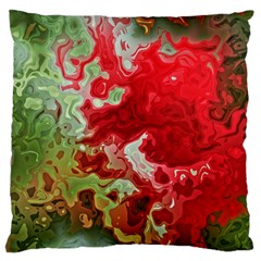 Abstract Stain Red Seamless Large Flano Cushion Case (one Side) by HermanTelo