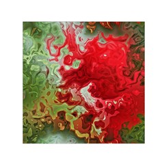 Abstract Stain Red Seamless Small Satin Scarf (square)