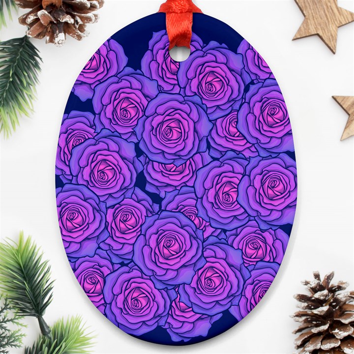 Roses Oval Ornament (Two Sides)