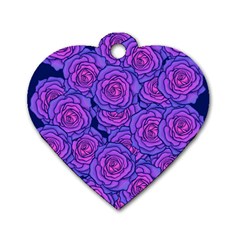 Roses Dog Tag Heart (one Side) by BubbSnugg