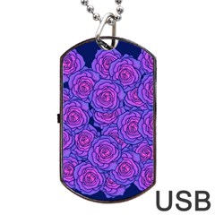 Roses Dog Tag Usb Flash (two Sides) by BubbSnugg