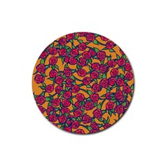 Roses  Rubber Coaster (round)  by BubbSnugg