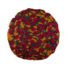 Roses  Standard 15  Premium Flano Round Cushions by BubbSnugg