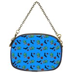 Halloween Witch Pattern Blue Chain Purse (Two Sides) Back