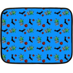 Halloween Witch Pattern Blue Fleece Blanket (mini) by snowwhitegirl