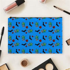 Halloween Witch Pattern Blue Cosmetic Bag (large) by snowwhitegirl