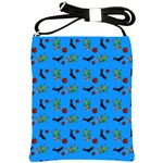 Halloween Witch Pattern Blue Shoulder Sling Bag Front