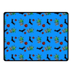 Halloween Witch Pattern Blue Fleece Blanket (small) by snowwhitegirl