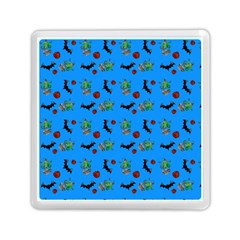 Halloween Witch Pattern Blue Memory Card Reader (square) by snowwhitegirl