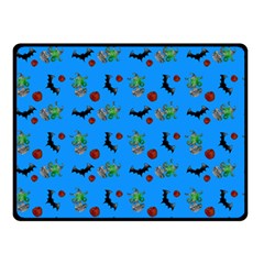 Halloween Witch Pattern Blue Double Sided Fleece Blanket (small)  by snowwhitegirl