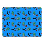 Halloween Witch Pattern Blue Double Sided Flano Blanket (Mini)  35 x27  Blanket Front