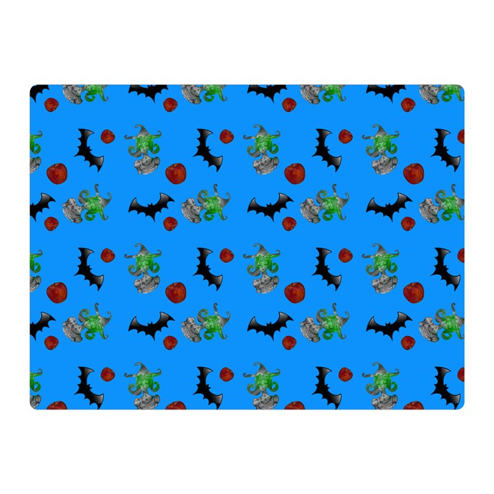 Halloween Witch Pattern Blue Double Sided Flano Blanket (Mini) 