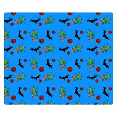 Halloween Witch Pattern Blue Double Sided Flano Blanket (small)  by snowwhitegirl