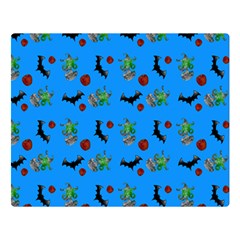 Halloween Witch Pattern Blue Double Sided Flano Blanket (large)  by snowwhitegirl