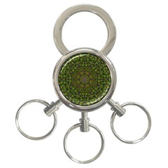 Peace Flower Planet And Calm Fire 3-ring Key Chain by pepitasart