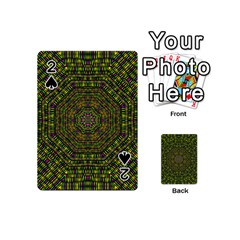 Peace Flower Planet And Calm Fire Playing Cards Double Sided (mini) by pepitasart