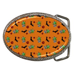 Halloween Witch Pattern Orange Belt Buckles