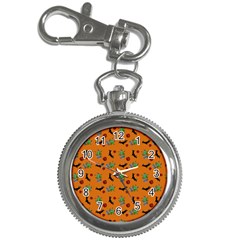 Halloween Witch Pattern Orange Key Chain Watches