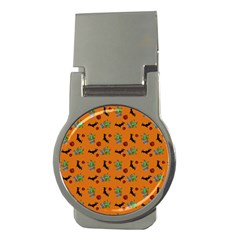 Halloween Witch Pattern Orange Money Clips (Round) 