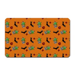 Halloween Witch Pattern Orange Magnet (Rectangular)