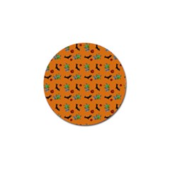 Halloween Witch Pattern Orange Golf Ball Marker (4 pack)