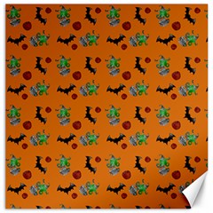 Halloween Witch Pattern Orange Canvas 12  x 12 